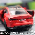 1/36 BMW M4 CSL G82 Sedan Toy Car Miniature Model RMZ CiTY Free Wheels Pull Back Diecast Alloy Collection Gift For Children Boy. 