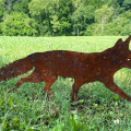 Sneaky Rustic Metal Fox Garden Decoration with Stakes-Woodland Animals Yard Gift for Her-Birthday Gift- Art Sculptures A Easy Install. 
