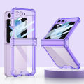 【Hot item】 HODON Full Protective Hinge Phone Cases For Galaxy Z Filp 7 Z Flip6 Z Flip 5 5G ZFlip 4 ZFlip3 Fllip5 Case Colorful Transparent Shockproof Hard Back Cover. 