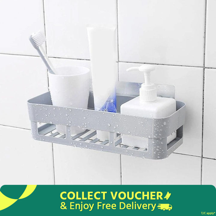 1 Pcs Kitchen And Bathroom Wall Shelf Square -  Self - kitchen self  bathroom accessories - Family coloul