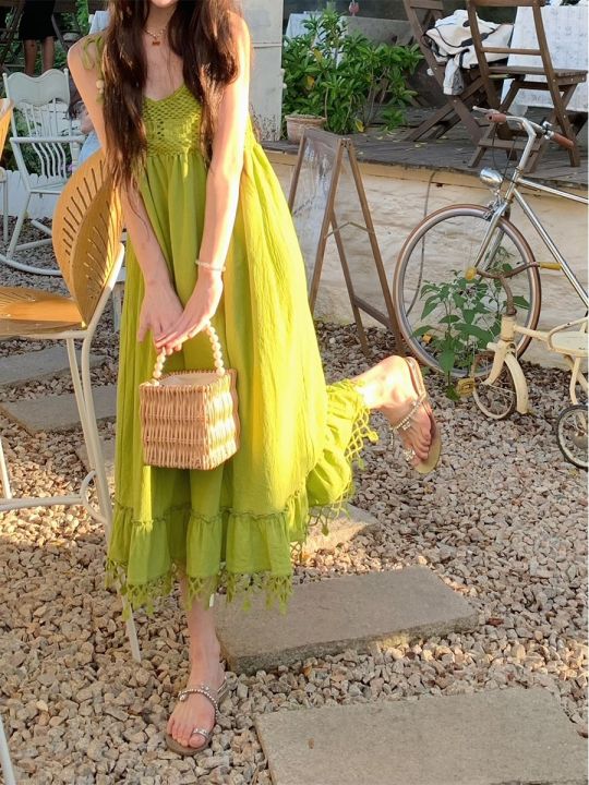 THETURE%20Creative%20Daytime%20Dish%20Sling%20Draping%20Effect%20Dress%20Women's%20Summer%20Design%20Sense%20Seaside%20Vacation%20Skirt%20-%20Image%205