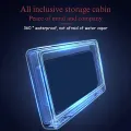 Wall Mount Shower Phone Holder Bathroom Case Mount Shelf, Bathroom Phone Shelf Shower Storage Box Phone Holder, White. 