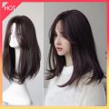 【Shop with Confidence】 Women's wigs Long hair with bangs in the middle Inner buckle shoulder length collarbone hair whole wig.