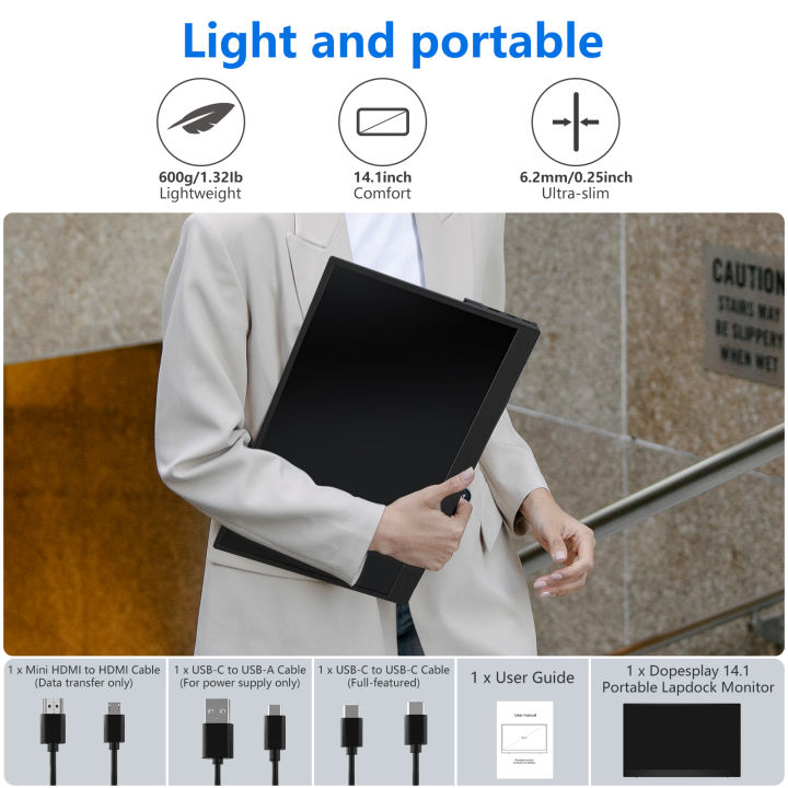 Dopesplay%20Portable%20Monitor%2014.1%20Inch%201080P%20FHD%20USB-C%20Laptop%20External%20Second%20Screen%20HDMI%20Gaming%20IPS%20Computer%20Display%20Ps4%20Ps5%20-%20Image%204