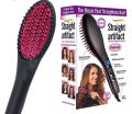Simply Straight Ceramic Hair Straightening Brush-Black/Pink. 