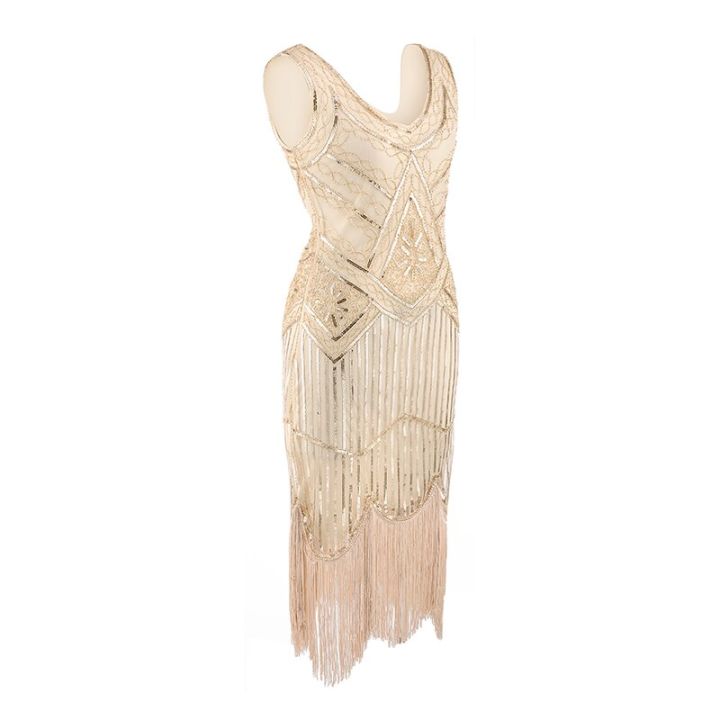 Women's%201920s%20Vintage%20Sequin%20Full%20Fringed%20Deco%20Inspired%20Flapper%20Dress%20Roaring%2020s%20Great%20Gatsby%20Fall%20Cloths%20Dress%20Vestidos%20-%20Image%207