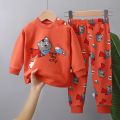 New 2023 Kids Boys Girls Pajamas Cartoon Long Sleeve Cute T-Shirt Tops with Pants Toddler Baby Autumn Sleeping Clothes Sets.