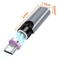 Type-C Magnetic Adapter Aluminum Alloy Charger Converters 5A 540 Degree Rotating Adapters Transmission Charging Phone Adapters.