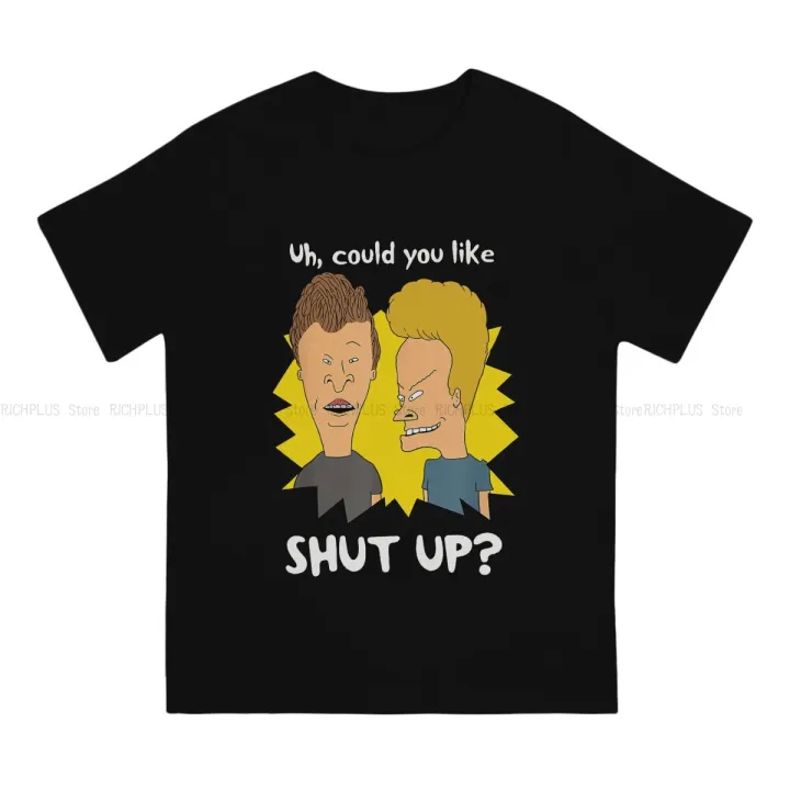 Beavis%20and%20ButtHead%20TShirt%20Shut%20Up%20Basic%20Polyester%20T%20Shirt%20Leisure%20Men%20Tee%20Shirt%20Printing%20Trendy%20-%20Image%202