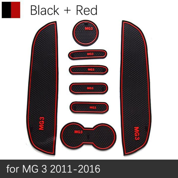 Anti-Slip Rubber Cup Cushion Door Groove Mat for MG 3 MG3 Internal 2011~2016 2012 2013 2014 2015 8Pcs Accessories mat for phone