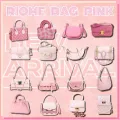 Pink Women Bag Princess Pu Summer Messenger Bag Checker armpit French bread Popular flower bag Chain Girl Student temperament messenger bag. 
