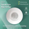 AC/DC24-265V PIR Super Slim Motion Sensor Light Switch Human Body Infrared Detector Ceiling Mounted 360 Degree Detecting Range.