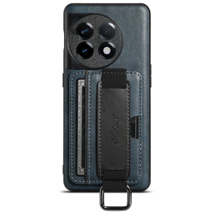(New)For%20OnePlus%2011%205G%20Suteni%20H13%20Card%20Wallet%20Wrist%20Strap%20Holder%20PU%20Phone%20Case%20-%20Image%203