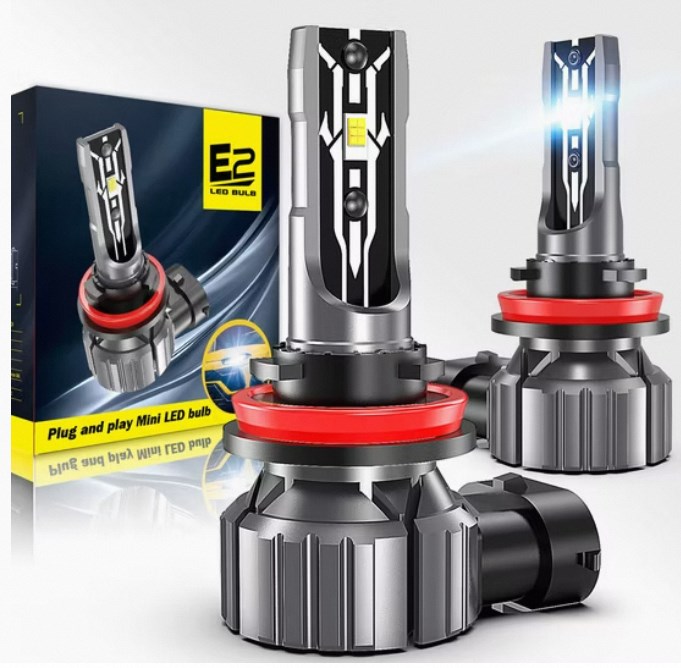 Super Bright Car LED Headlight Bulb E2 H7 9006 H11 Fanless Design Kit Ultra LED Bulbs