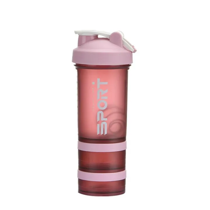 450ml  Whey Protein Powder Shaker Bottles Spring Shaker Cup Gym Three Layers Shaker Protein Milk Shaker Sport Water Bottles