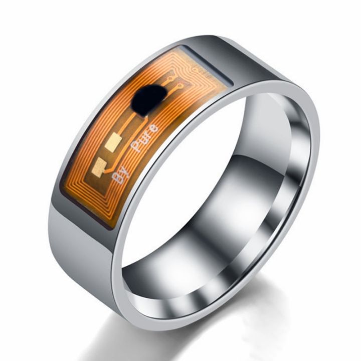 Stainless Steel Band Ring Men's Smart Ring Fashion NFC Ring