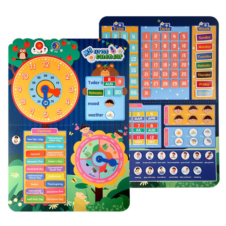 Montessori Calendar Activity Chart Children Toys Weather Time Digital ...