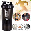 NEW SPORTS/Spider Water Bottle Shaker Cups Sports Cup Portable 500ml Removable Three Protein Powder. 