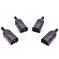 4PCS IEC C14 Male Inline Chassis Socket Plug Rewireable Mains Power Connector. 