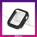 For Apple watch case 45mm Series 8,7,6,5 Tempered Glass and Case Screen Protector - Clear Soft TPU and Hard PC Glass Coverage Bumper Case (Optional ) for Apple Watch Series 8,7,6 45mm watch case. 