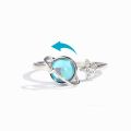 Korean Rotatable Star Moon Anxiety Ring with Gift Card for Women Vintage Opal Planet Relief Spinner Fidget Rings Jewelry Gifts. 