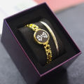 Golden - Women's Retro Mini Digital Round Watch. 