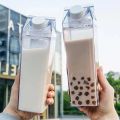 1000ml/500ml Milk Carton Water Bottle Transparent Plastic Milk Bottle Drinking Cup Clear Box Milk Storage Juice Tea Bottle.