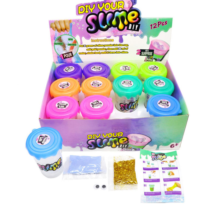 DIY Glitter Make Fluffy Slime Kit Filler Powder Child Shake All Glue ...