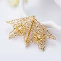 1Pair Brooch Retro Hollow Pattern Shirt Triangle Metal Collar Pins Clothes Accessory. 