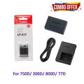 Canon LP-E17 Battery & Charger With Free Power Cable Combo Pack For Canon 750d/200d/800d/77d & More. 