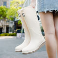 New fashion high rise rain boots women's adult water boots high waterproof non-slip outer wear martin boots snow boots biker boots.