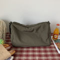 Pleated soft cloth bag women's crossbody bag Japanese canvas bag student class bag large capacity simple cloth bag shoulder bag tide. 