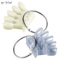 Myyeah 10Pcs Nail Art Natural Clear False Nail UV Gel Painting Practice Board Crown Color Display Plate Manicure Tool. 