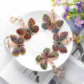 Women Stylish Multicolor Butterfly Rhinestones Keychain Key Ring Bag Ornament.