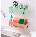 Multipurpose Bathroom Shelf, Wall Hanging Storage Rack / with Self Adhesive Magic Sticker.