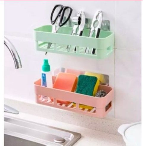Multipurpose%20Bathroom%20Shelf,%20Wall%20Hanging%20Storage%20Rack%20/%20with%20Self%20Adhesive%20Magic%20Sticker%20-%20Image%204