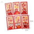 6x Chinese Lunar Year Red Envelopes Hongbao Traditional Present Red Packets Hong Bao for Graduation.
