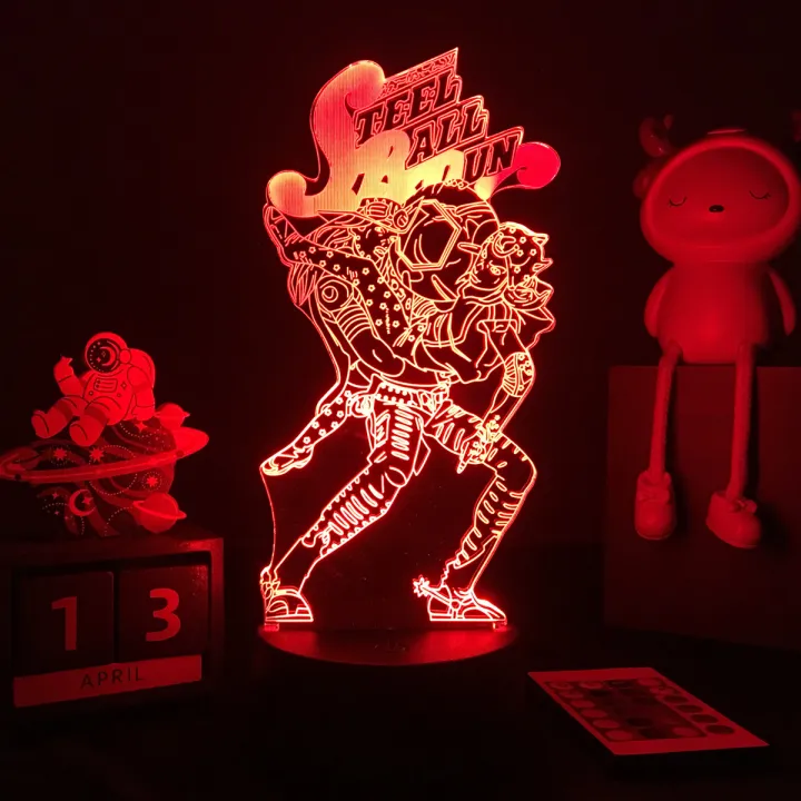 Anime JoJo Bizarre Adventure 3d Night Light Hol Horse for Bedroom Decor Light Birthday Gift for Him Manga Jojo Led Lamp