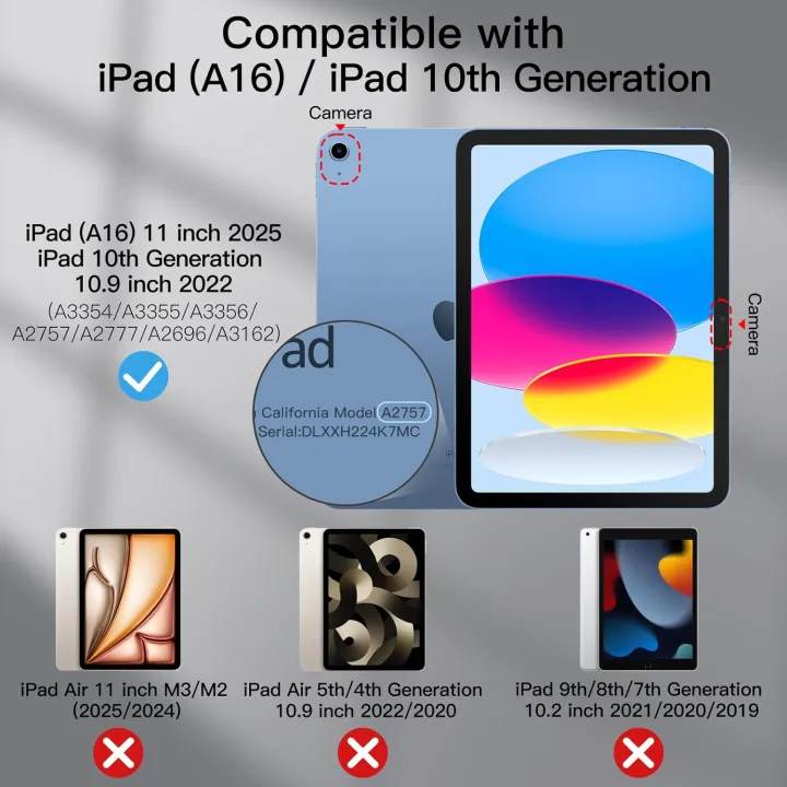 Kenke%20for%20iPad%2011/10th%20Gen%20Case%20with%20Pencil%20Holder%2011/10.9%20inch%202025%20A16/2022,%20Soft%20TPU%20Back%20Shell%20Hybrid%20Slim%20Trifold%20Stand%20Protective%20Cover%20Support%20Touch%20ID%20Auto%20Wake/Sleep%20(Black)%20-%20Image%2010