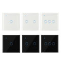 Tuya APP European standard wifi switch smart touch remote control switch Alexa smart wall switch 1 / 2 / 3 Gang Touch Switch.