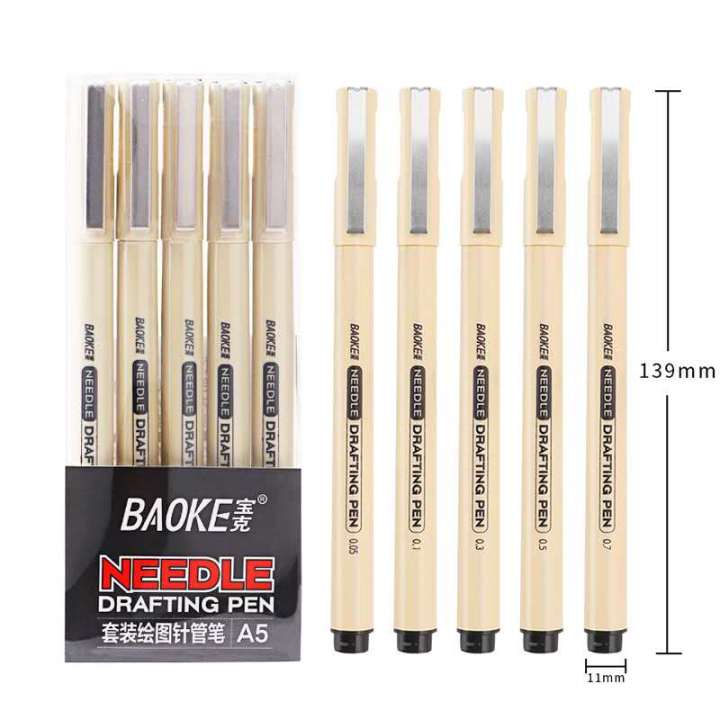 BAOKE%205pcs/set%20Micron%20Needle%20Drafing%20Pen%20Sketching%20drawing%20Pen%20Art%20Markers%20for%20Sketch%20design%20sketch%20Lettering%20School%20Album%20Writing%20-%20Image%204