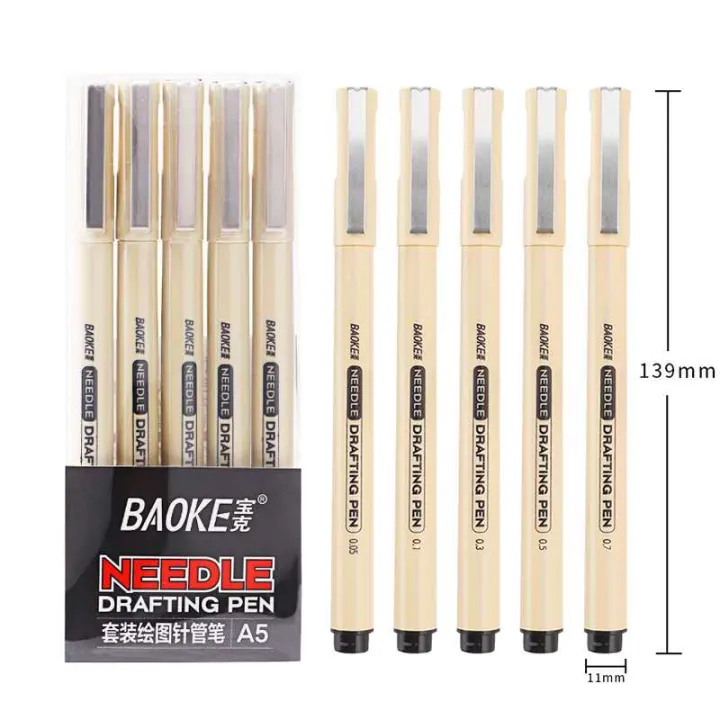 BAOKE%205pcs/set%20Micron%20Needle%20Drafing%20Pen%20Sketching%20drawing%20Pen%20Art%20Markers%20for%20Sketch%20design%20sketch%20Lettering%20School%20Album%20Writing%20-%20Image%204