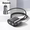 BASEUS 3.1A Dual USB Smart Extended Car Charger with 80W Dual Ports Cigarette Lighter Socket. 