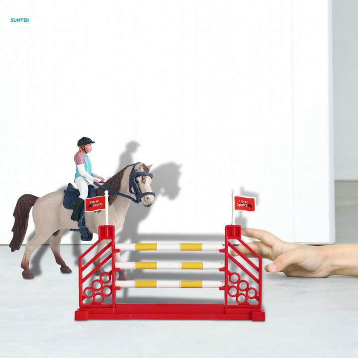 3x%20Equestrian%20Toy%20Set%20with%20Horse%20Horseman%20and%20Fence%20and%20Girls%20Kids%20-%20Image%207