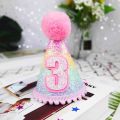 1Pcs 1/2/3 Birthday Hat Caps For Kids Glitter Mermaid Cone Hat 1st Birthday Hat Newborn Baby Shower Birthday Party Decoration. 