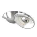 Stainless Steel Soup Bowl with SS Lid  -  14cm -  Silver. 