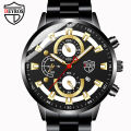 New DEYRO Men's Watch Fashion Stainless Steel Band Quartz Watch Calendar Watch Casual Sports Luminous Watch.