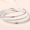 New 925 Sterling Silver Bracelet 3pcs Charm Simple Style Bracelet Birthday Party Gift Fashion Jewelry For Women. 