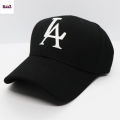 Black FLEXFIT LA Embroidery Logo Bon Cap For Men. 