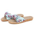Summer 8 Colors Flax Home Slippers Women Beach Flip Flops Non-slip Female Sandals Bohemia Bowknot Linen Flip Flops Beach Shoes. 